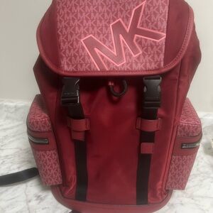 Michael Kors Burgundy Backpack with Logo